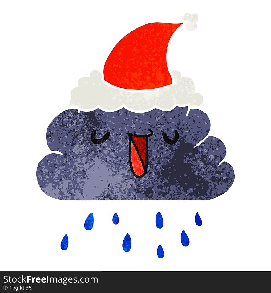 Christmas Retro Cartoon  Kawaii Rain Cloud