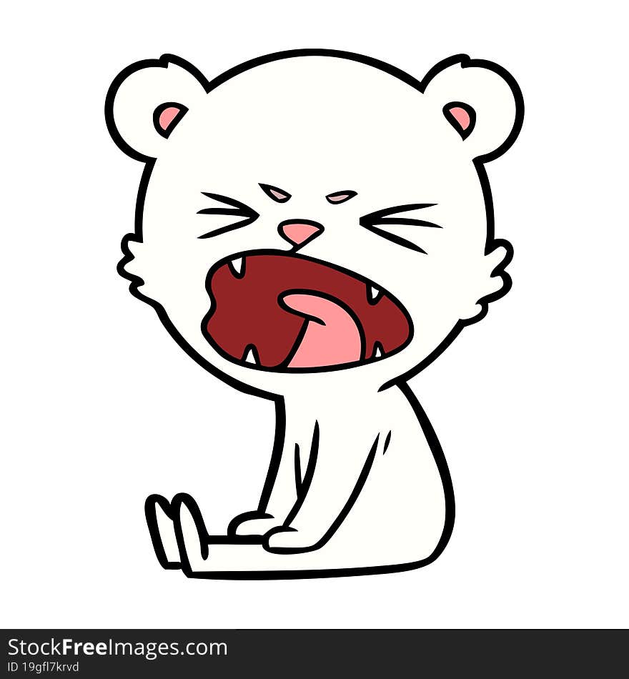 angry polar bear cartoon. angry polar bear cartoon