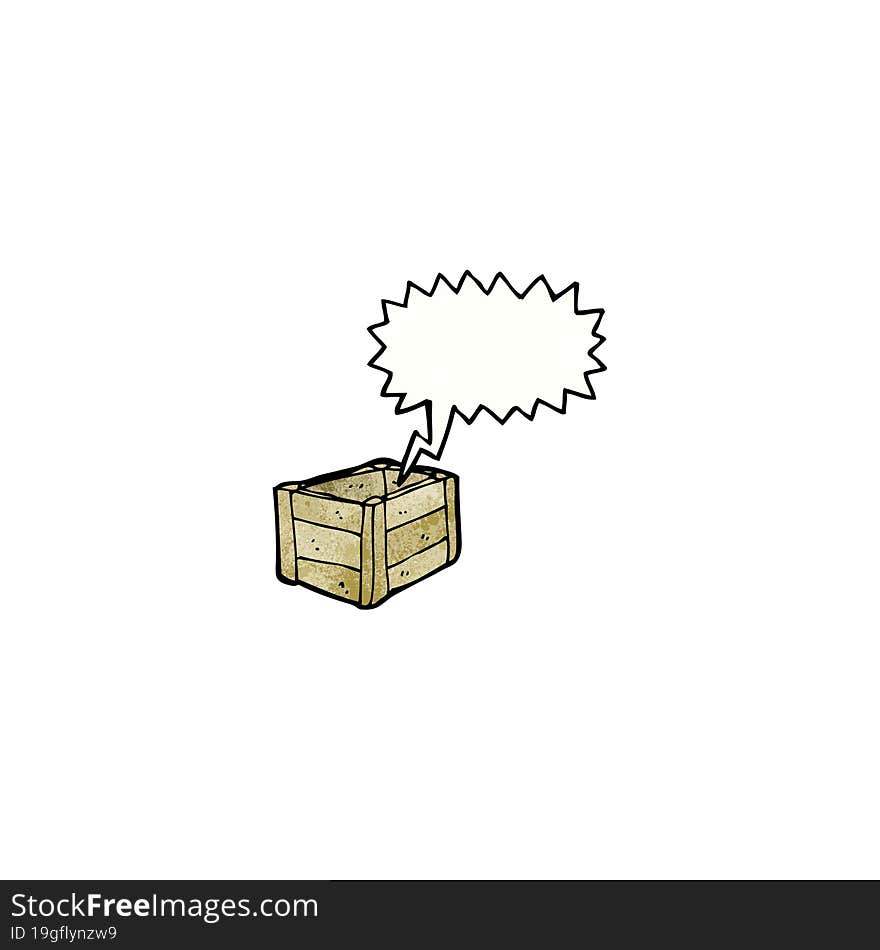 Cartoon Empty Wooden Crate