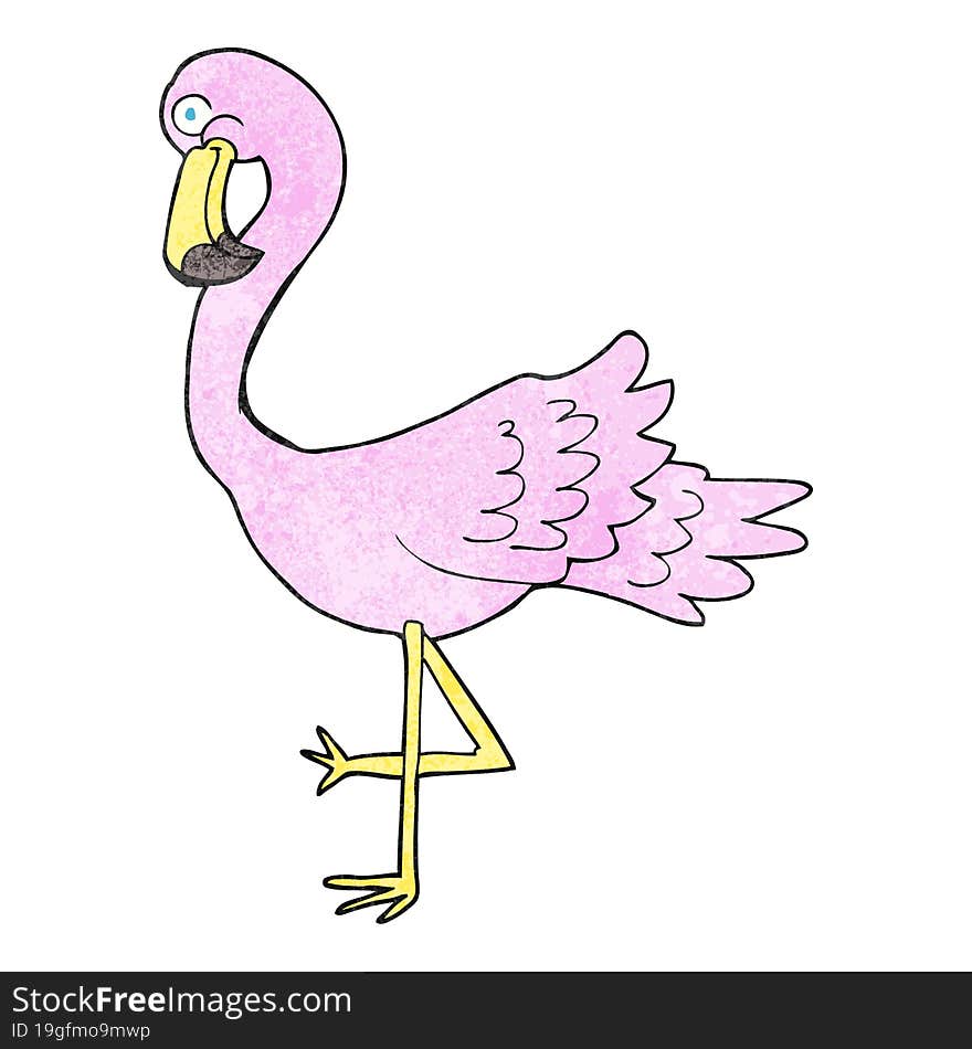 textured cartoon flamingo