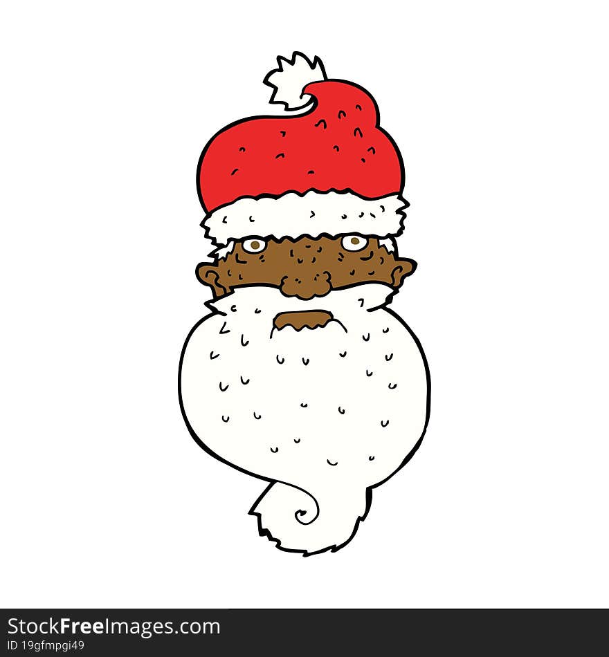 Cartoon Grim Santa Face