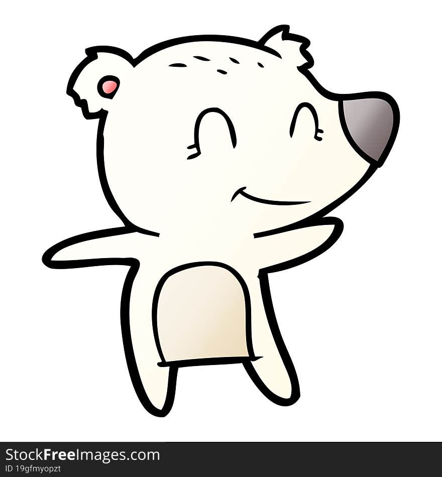 smiling polar bear cartoon. smiling polar bear cartoon