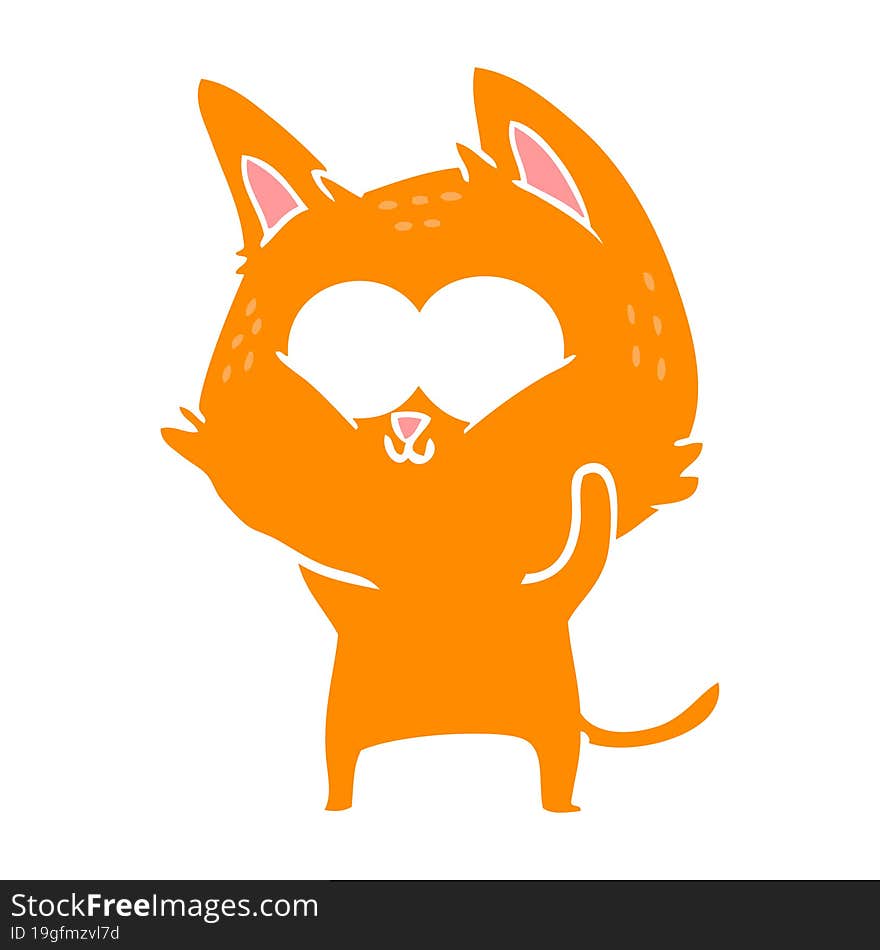 flat color style cartoon cat