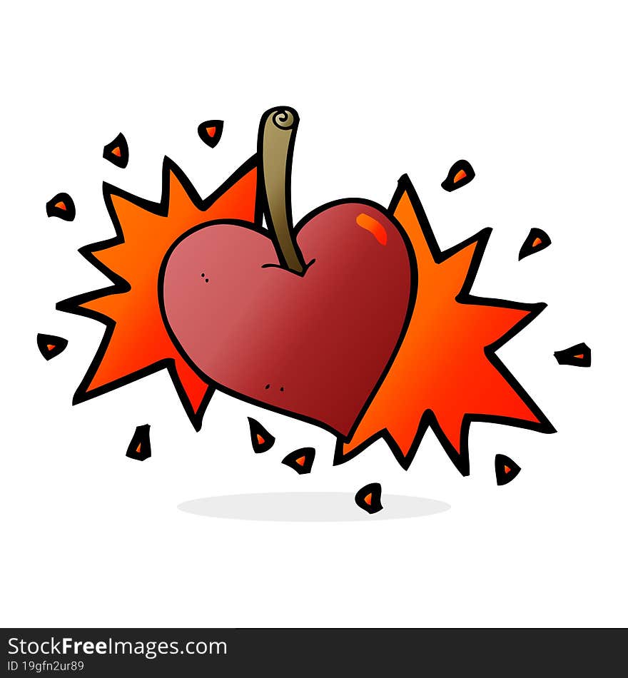 Cartoon Love Heart Cherry