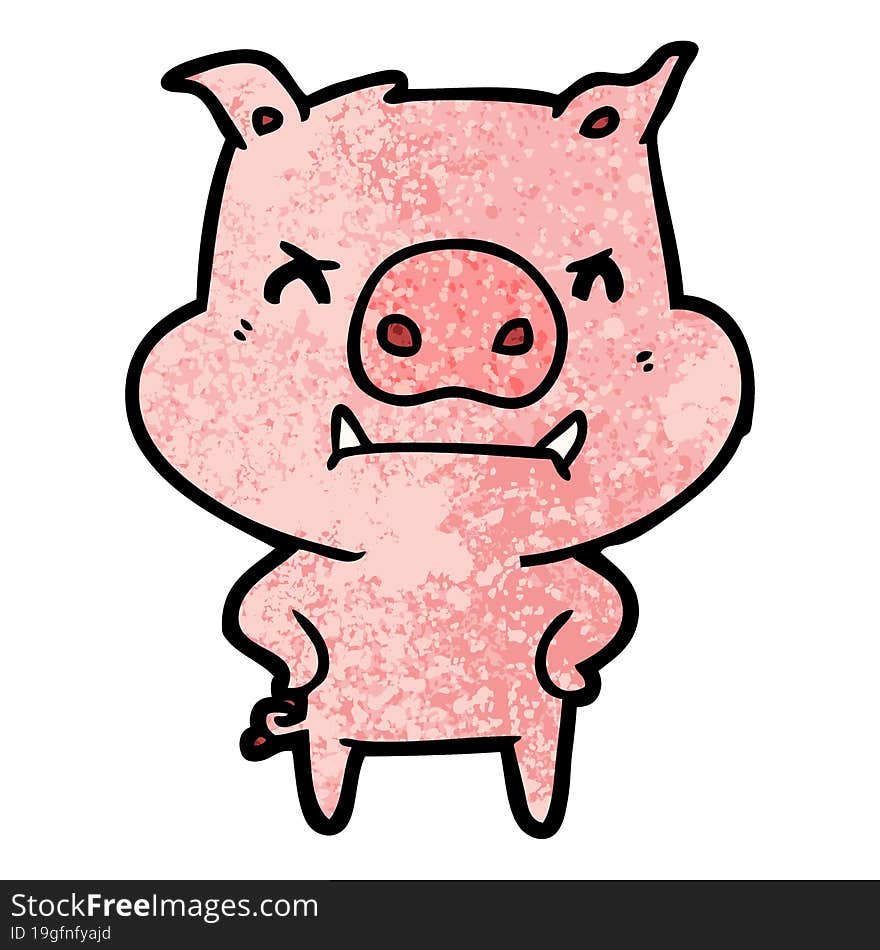 angry cartoon pig. angry cartoon pig