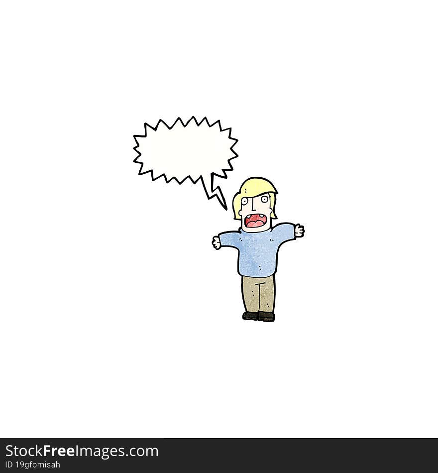 Cartoon Shouting Man