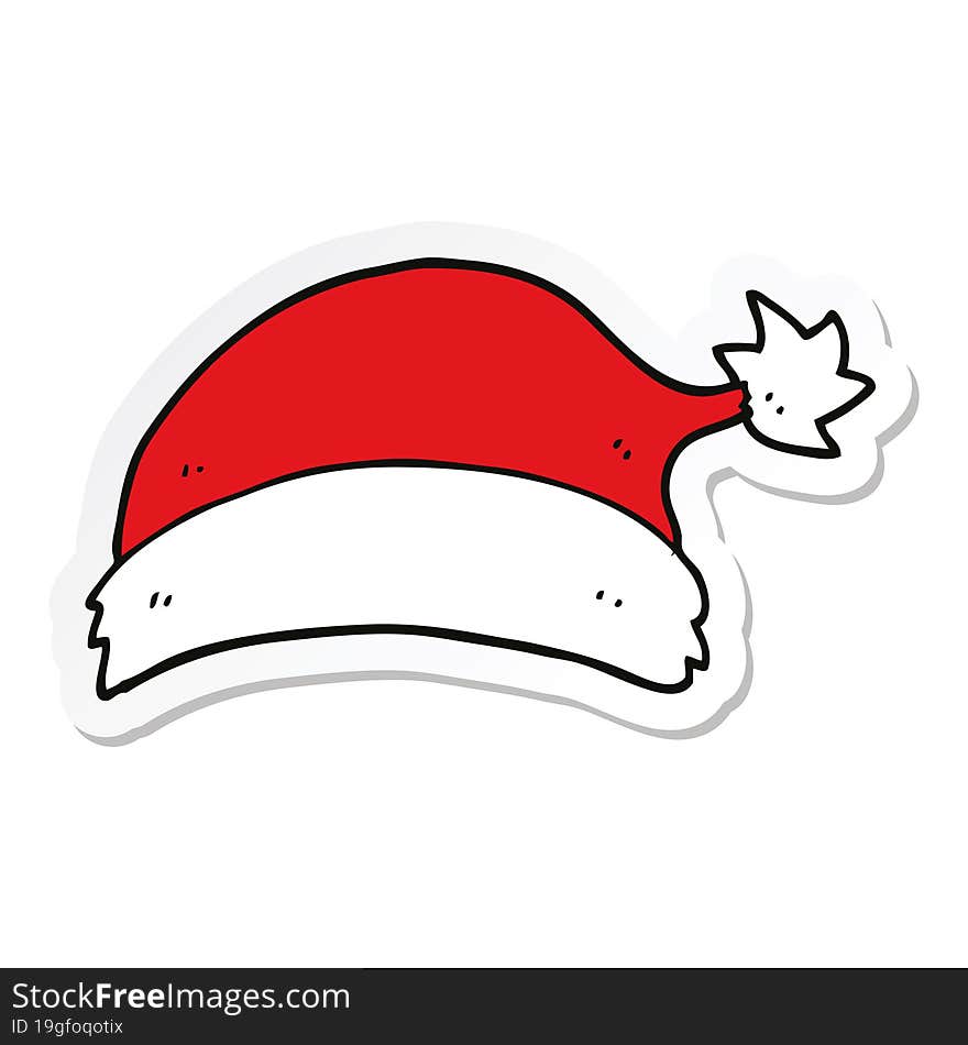 sticker of a cartoon christmas hat