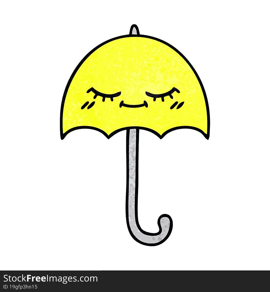 retro grunge texture cartoon umbrella