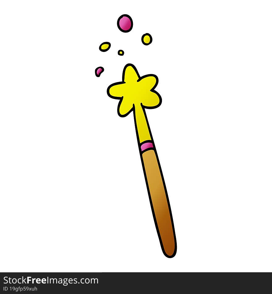 gradient cartoon doodle of a magic wand