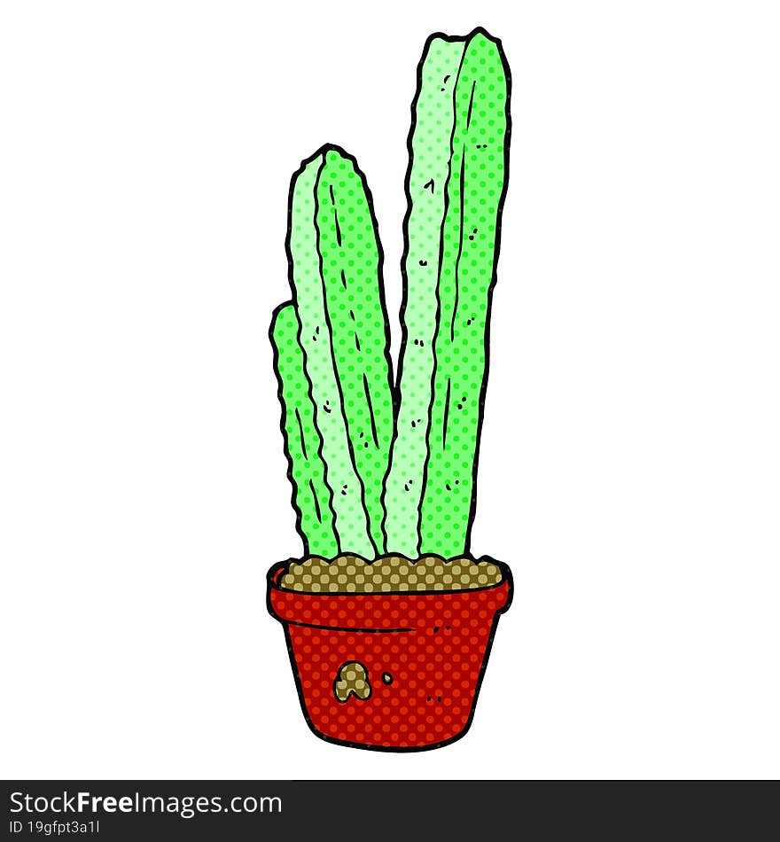 freehand drawn cartoon cactus