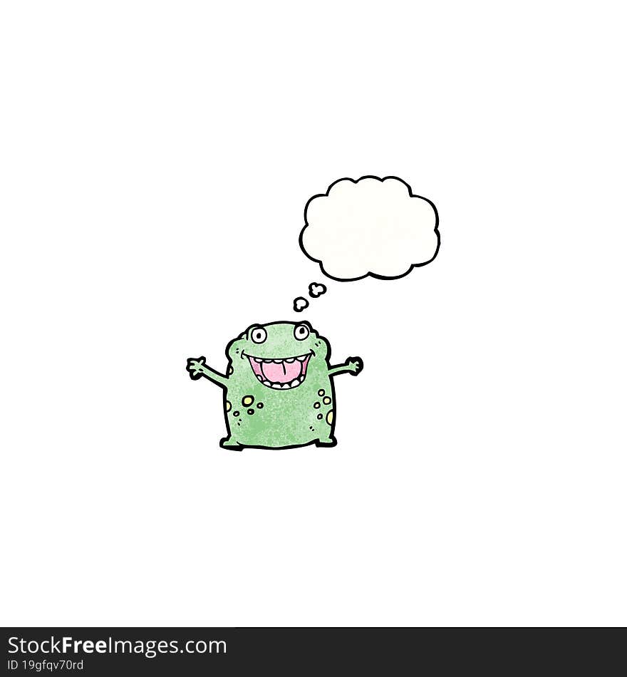 Frog With Thought Bubble Cartoon