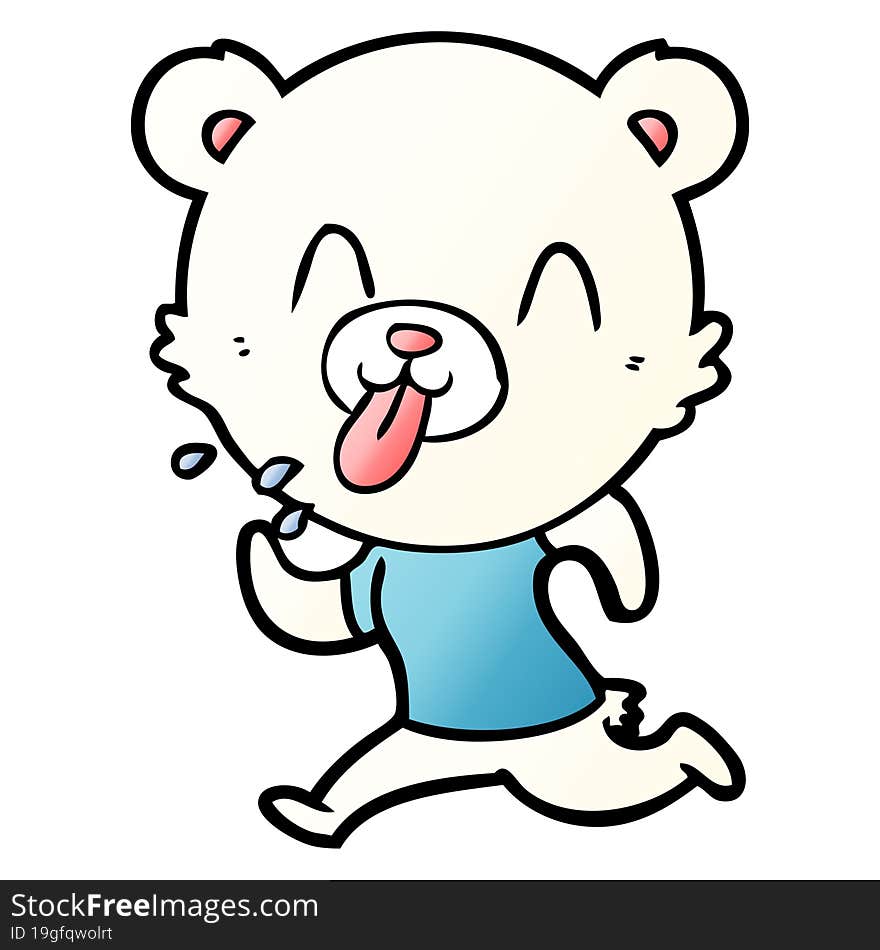 rude cartoon polar bear sticking out tongue. rude cartoon polar bear sticking out tongue