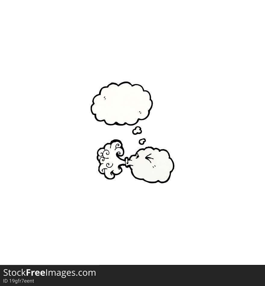 cute cartoon cloud with thought bubble