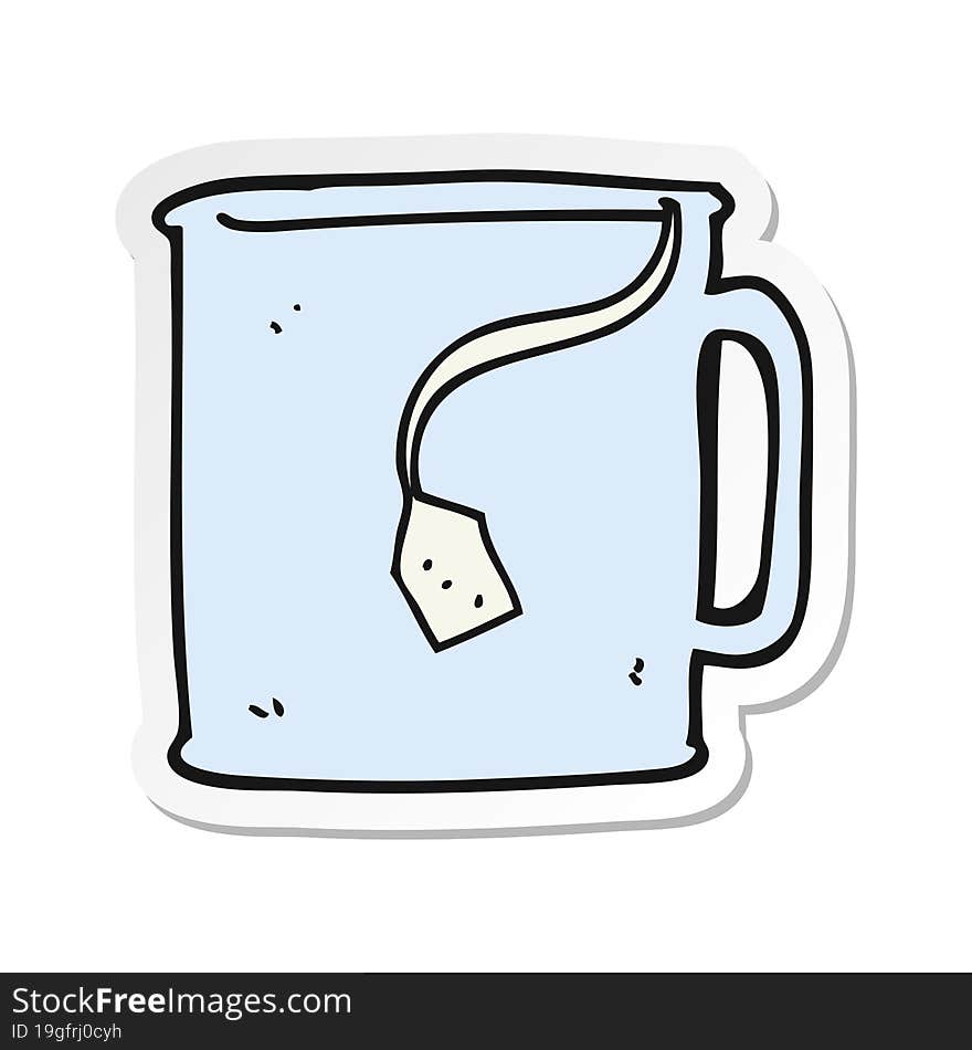 Sticker Of A Cartoon Mug Of Tea