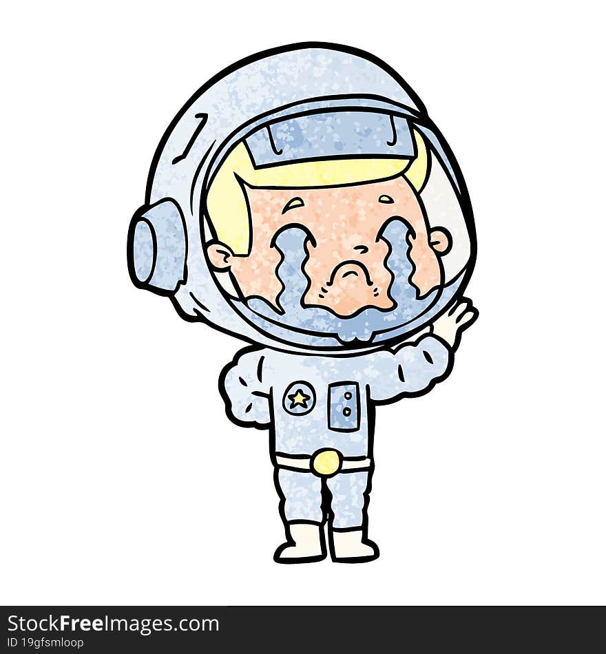 cartoon crying astronaut. cartoon crying astronaut