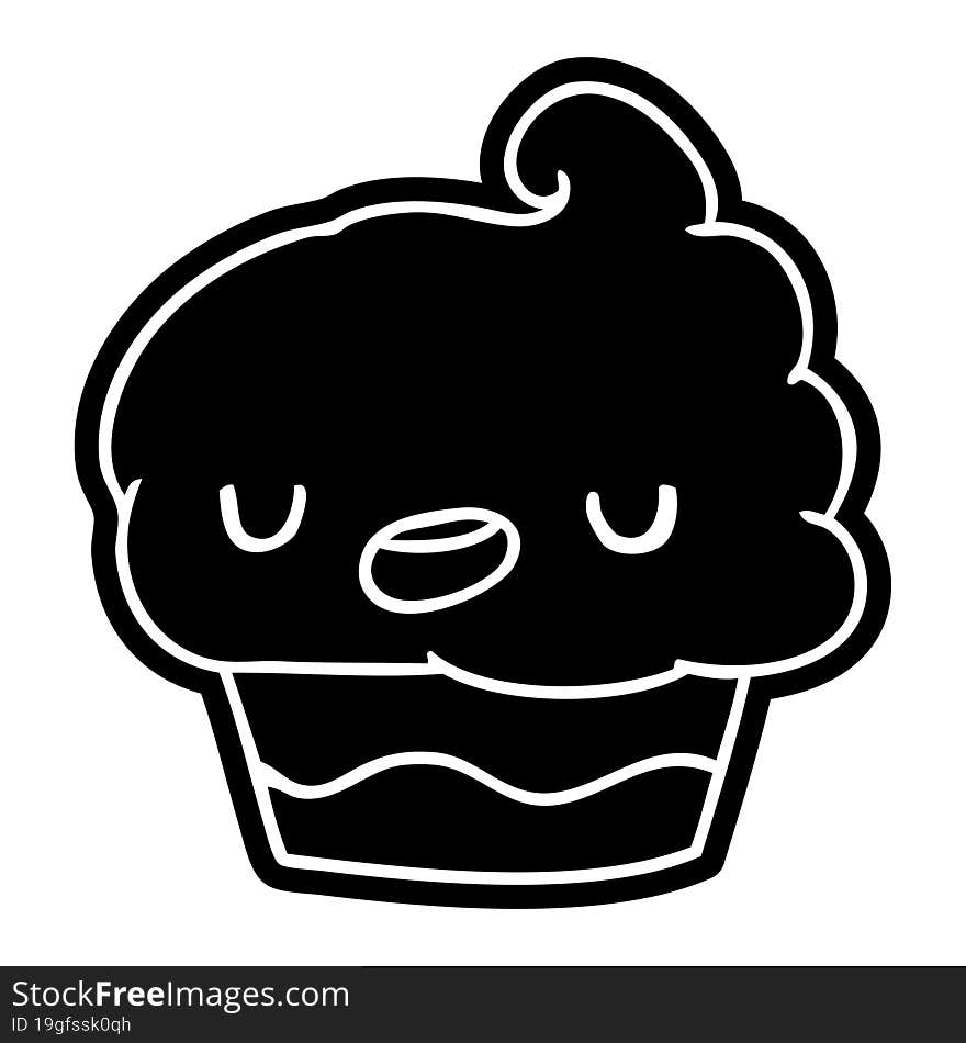 cartoon icon kawaii of a cute cupcake