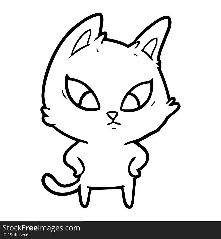 confused cartoon cat. confused cartoon cat