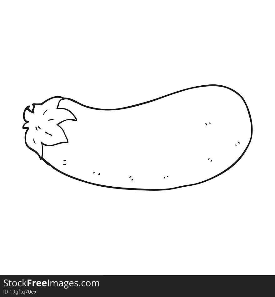 Black And White Cartoon Eggplant