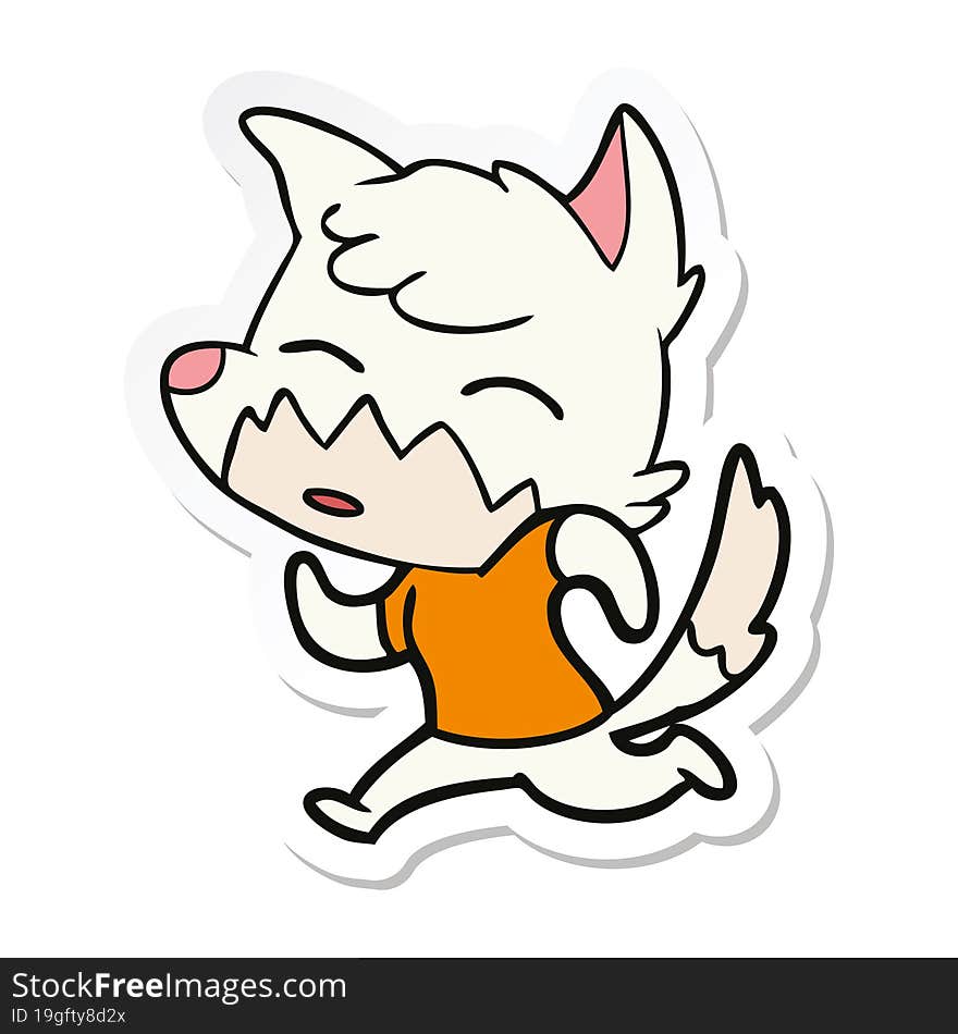 Sticker Of A Cartoon Fox