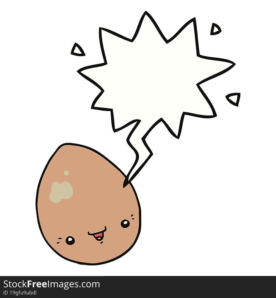 Cartoon Egg And Speech Bubble