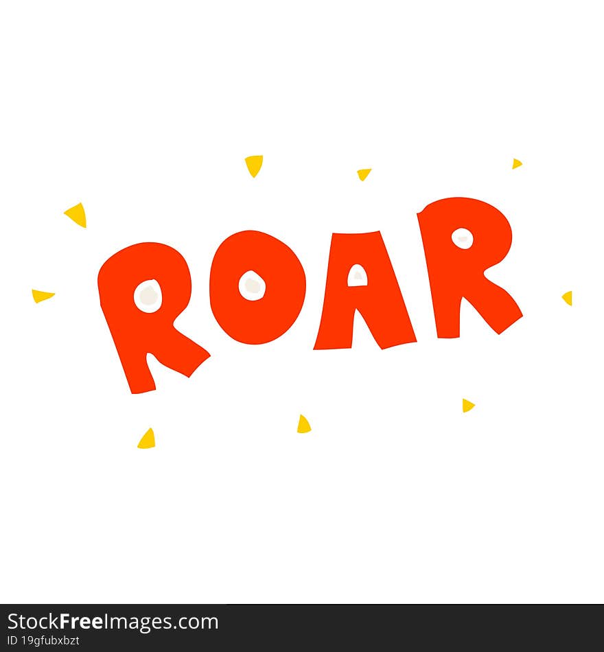 cartoon doodle roar sign