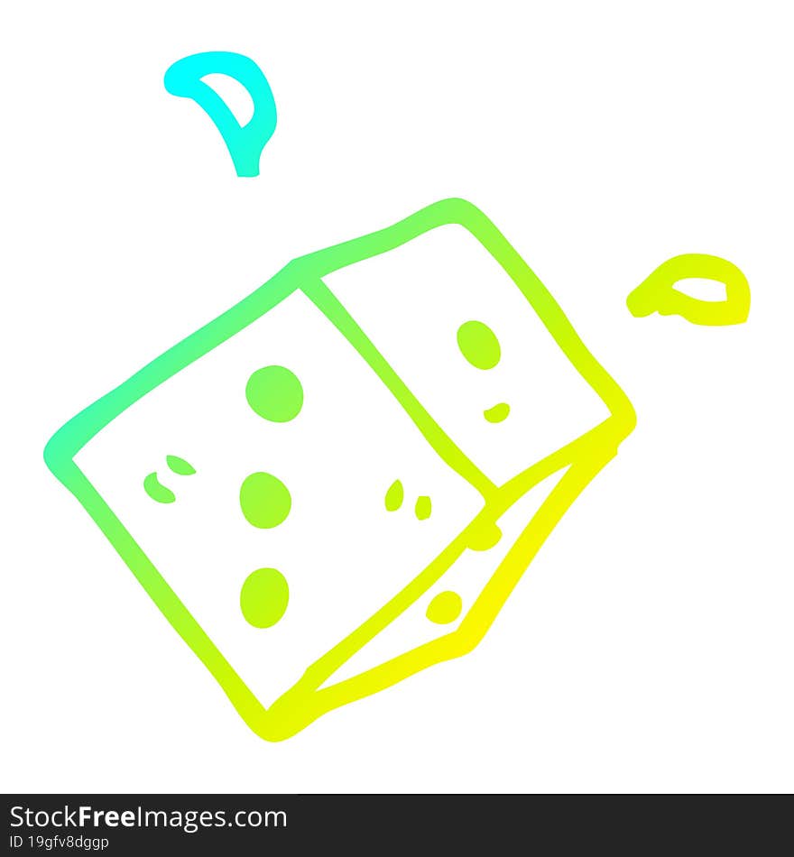 cold gradient line drawing cartoon rolling dice