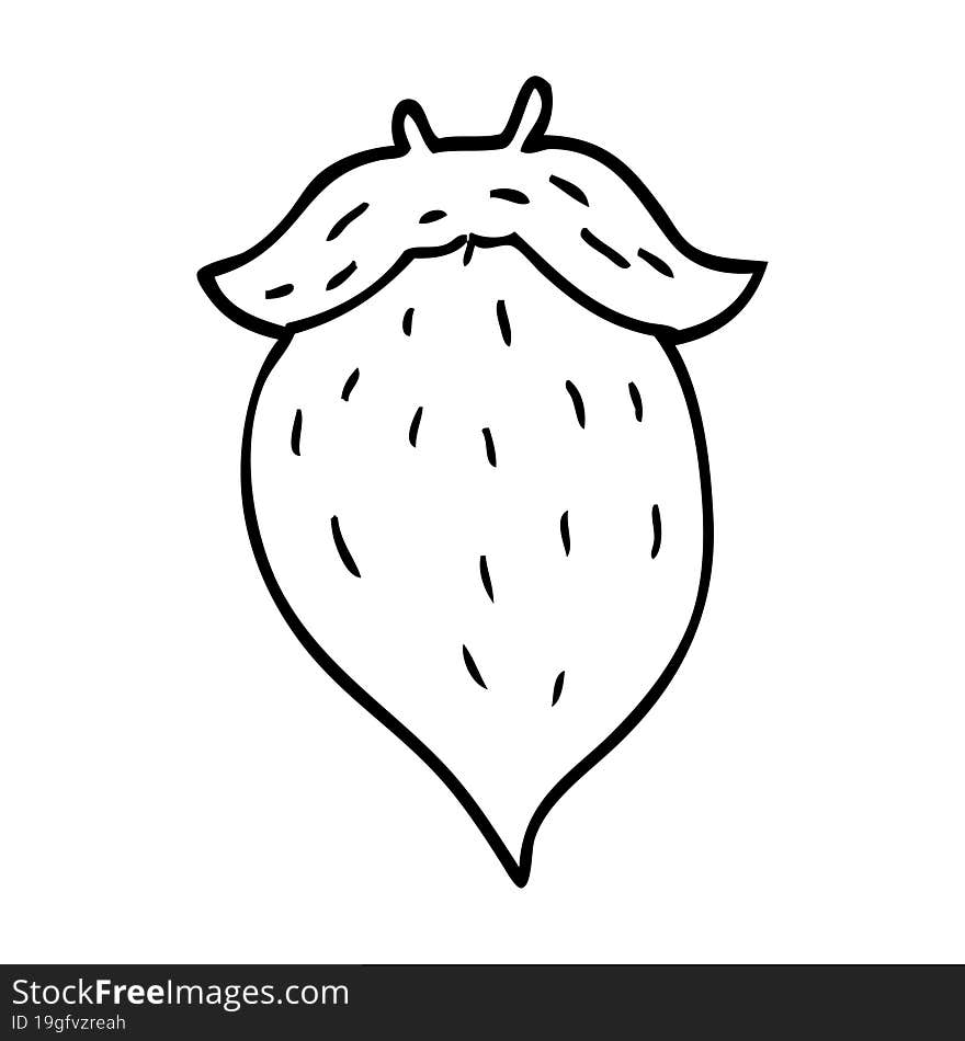 line drawing cartoon fake beard