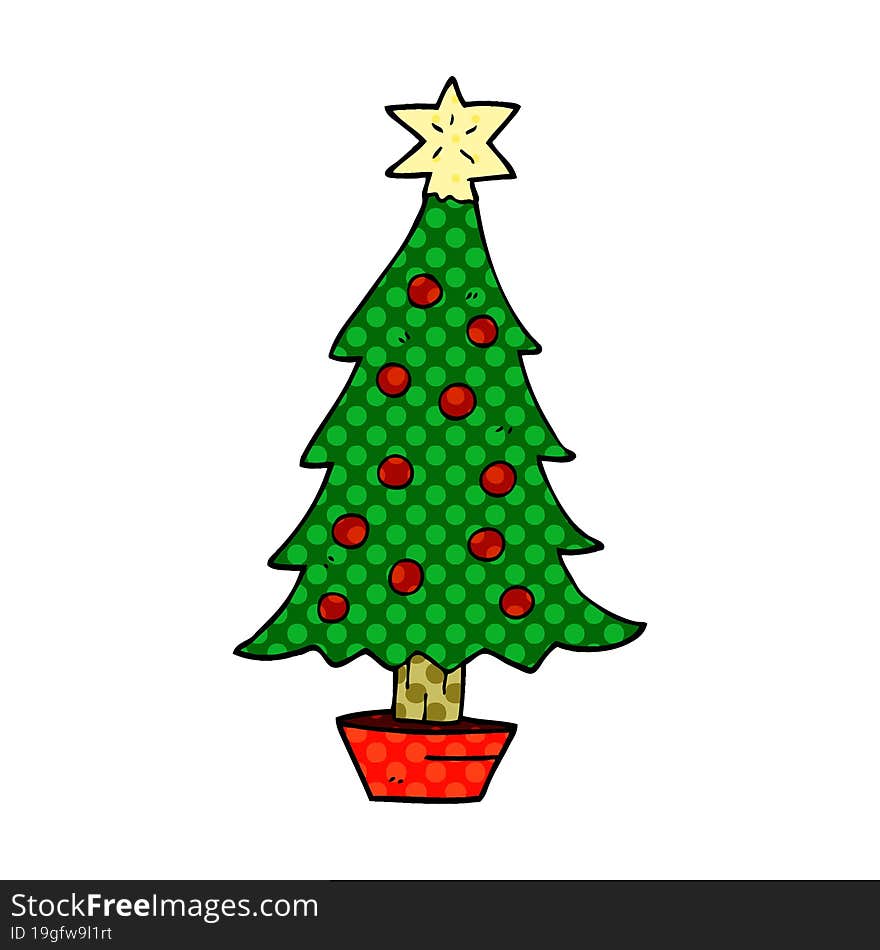 cartoon doodle christmas tree