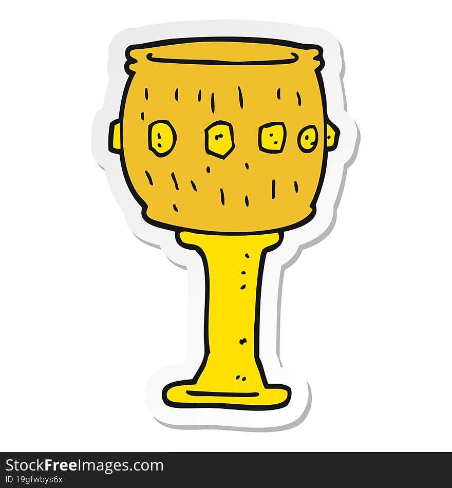 sticker of a cartoon goblet