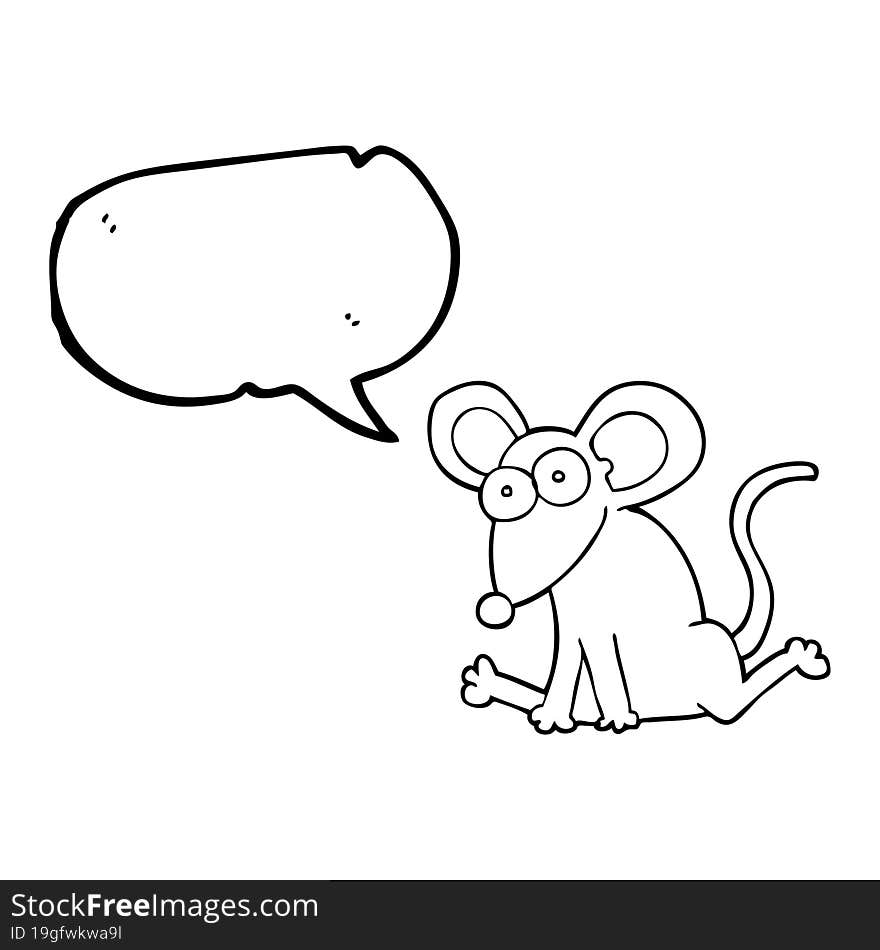 Speech Bubble Cartoon Mouse