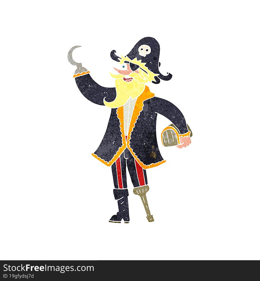 Retro Cartoon Pirate Captain