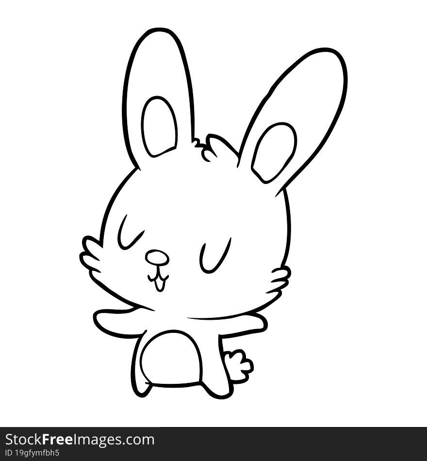 cute line drawing of a rabbit. cute line drawing of a rabbit