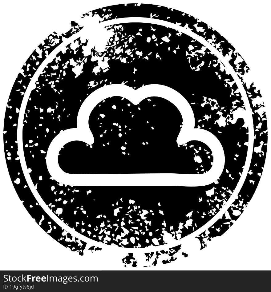 simple cloud distressed icon