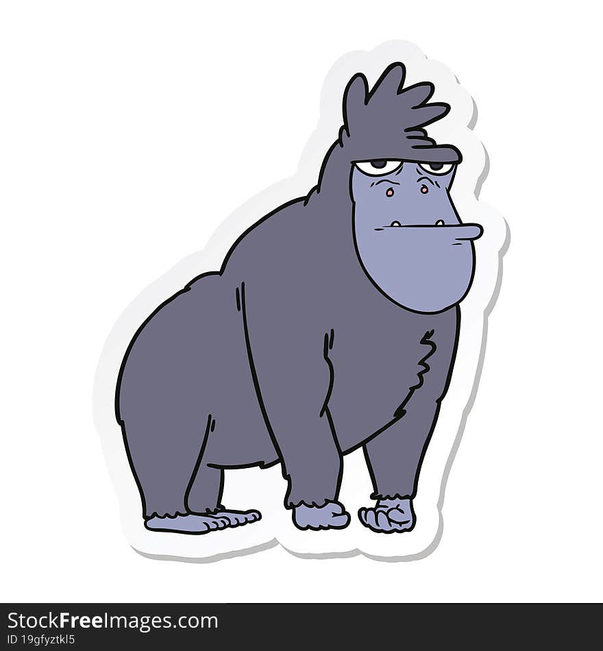 sticker of a cartoon gorilla