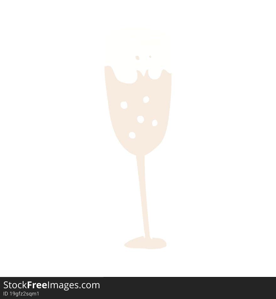 flat color style cartoon champagne glass