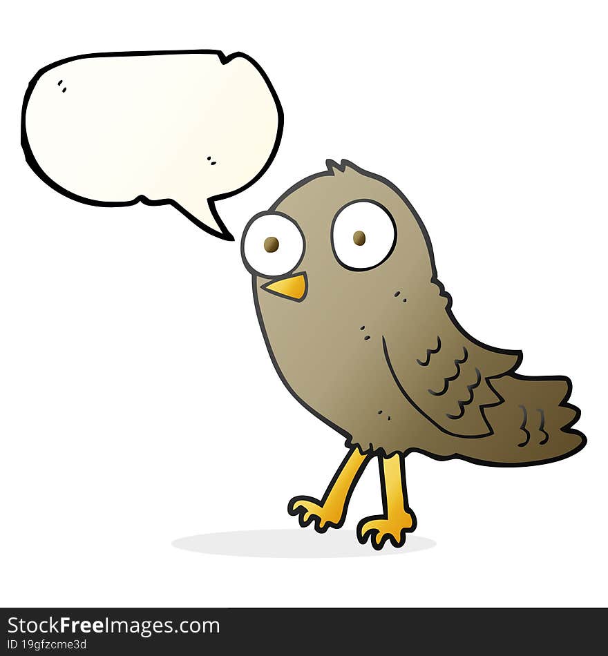 freehand drawn speech bubble cartoon bird