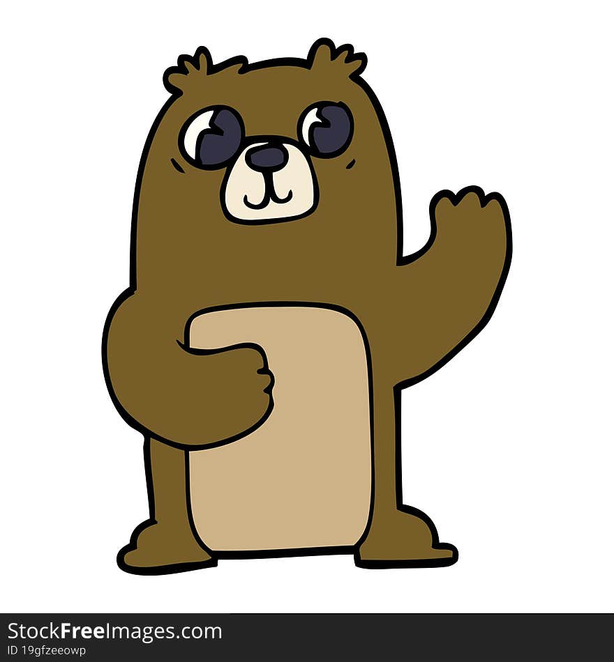 Cartoon Doodle Wide Eyed Bear