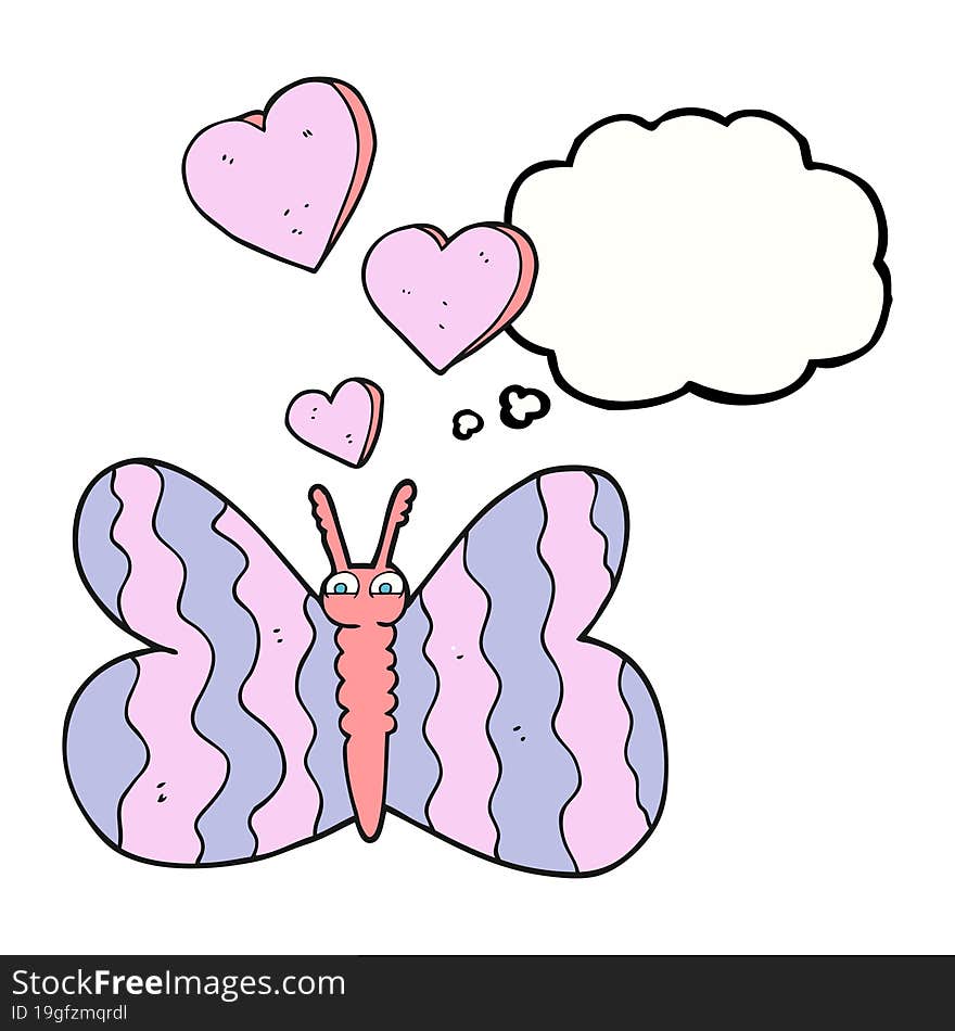 thought bubble cartoon butterfly