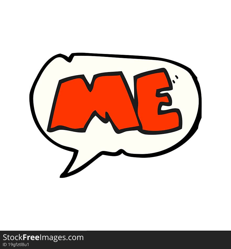 Speech Bubble Cartoon ME Symbol