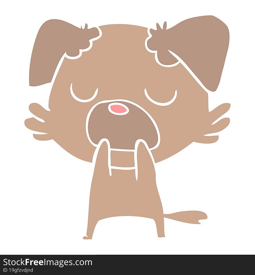 flat color style cartoon dog