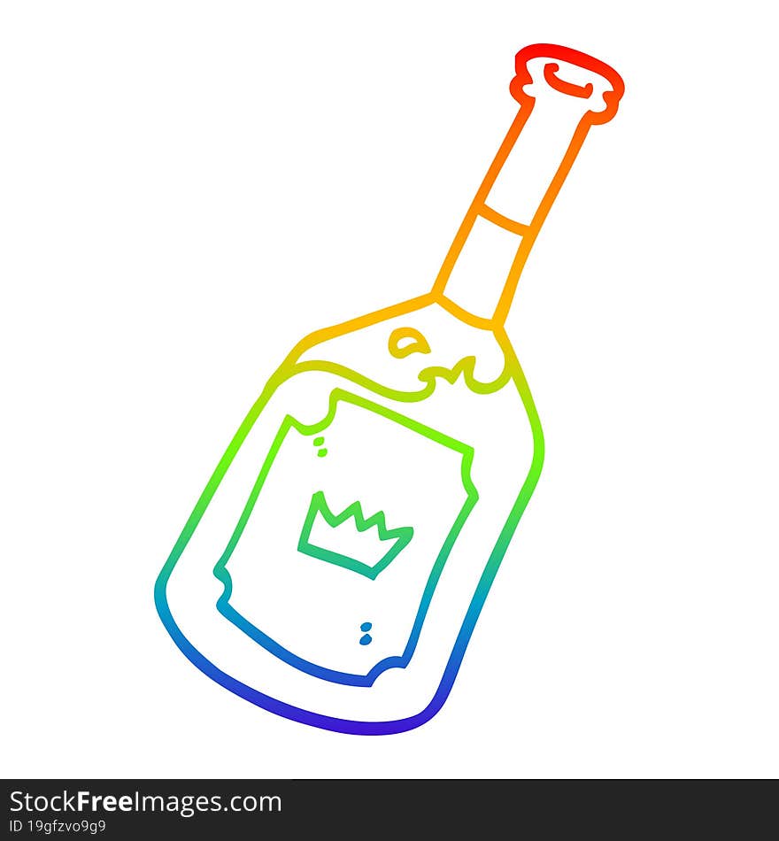 rainbow gradient line drawing cartoon alcoholic drink