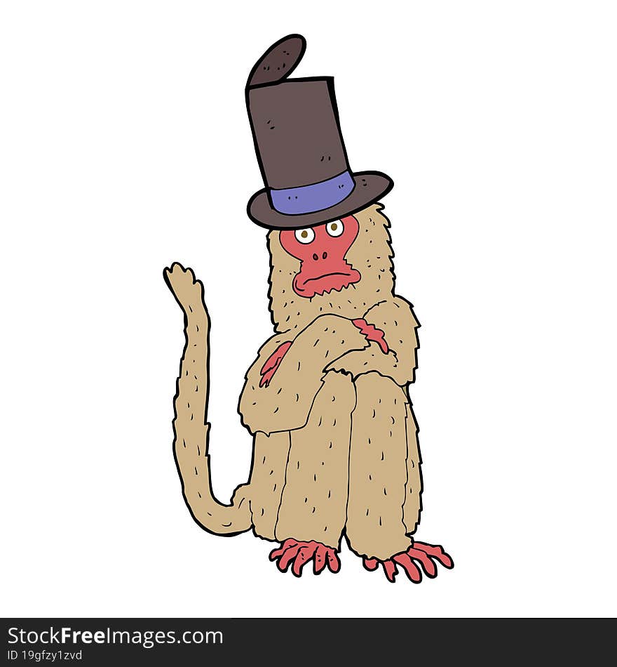 Cartoon Monkey Wearing Hat