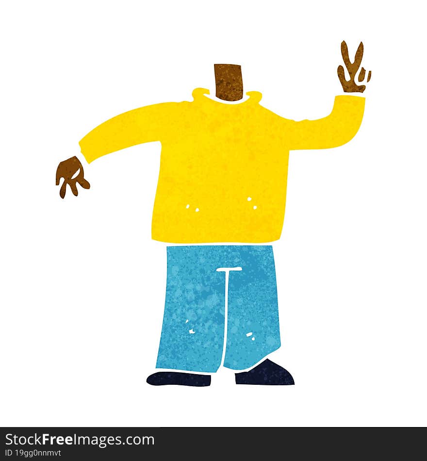 Cartoon Body Giving Peace Sign (mix And Match Cartoons Or Add Own Photos