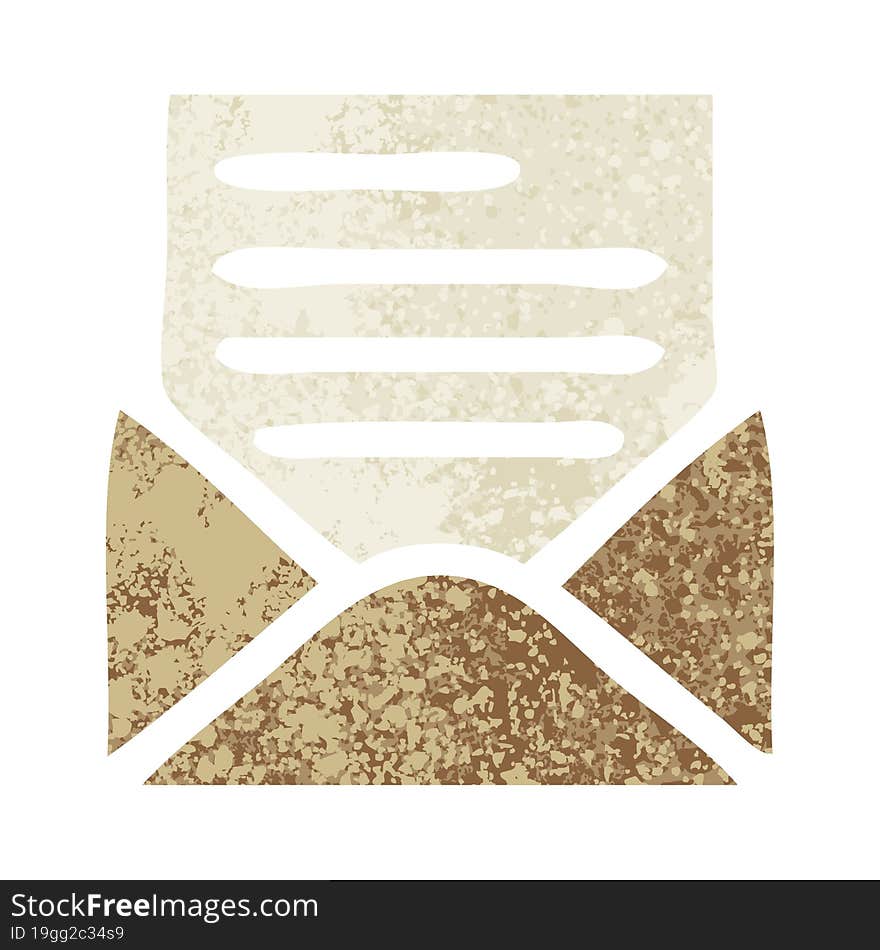 retro illustration style cartoon of a letter and envelope