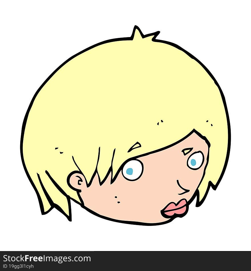 Cartoon Female Face With Raised Eyebrow