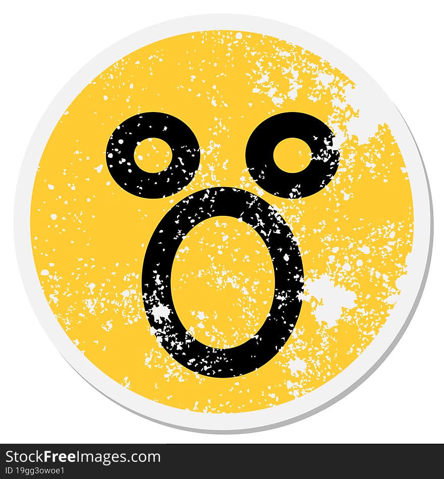 shocked face circular sticker