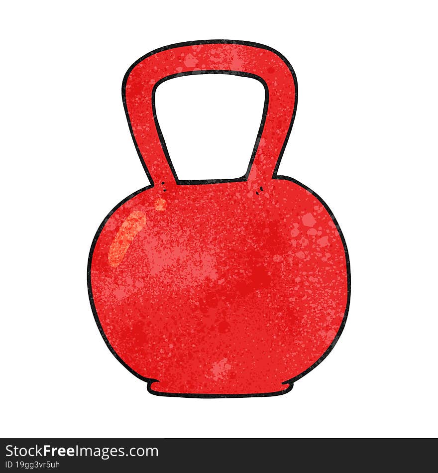 freehand textured cartoon kettle bell