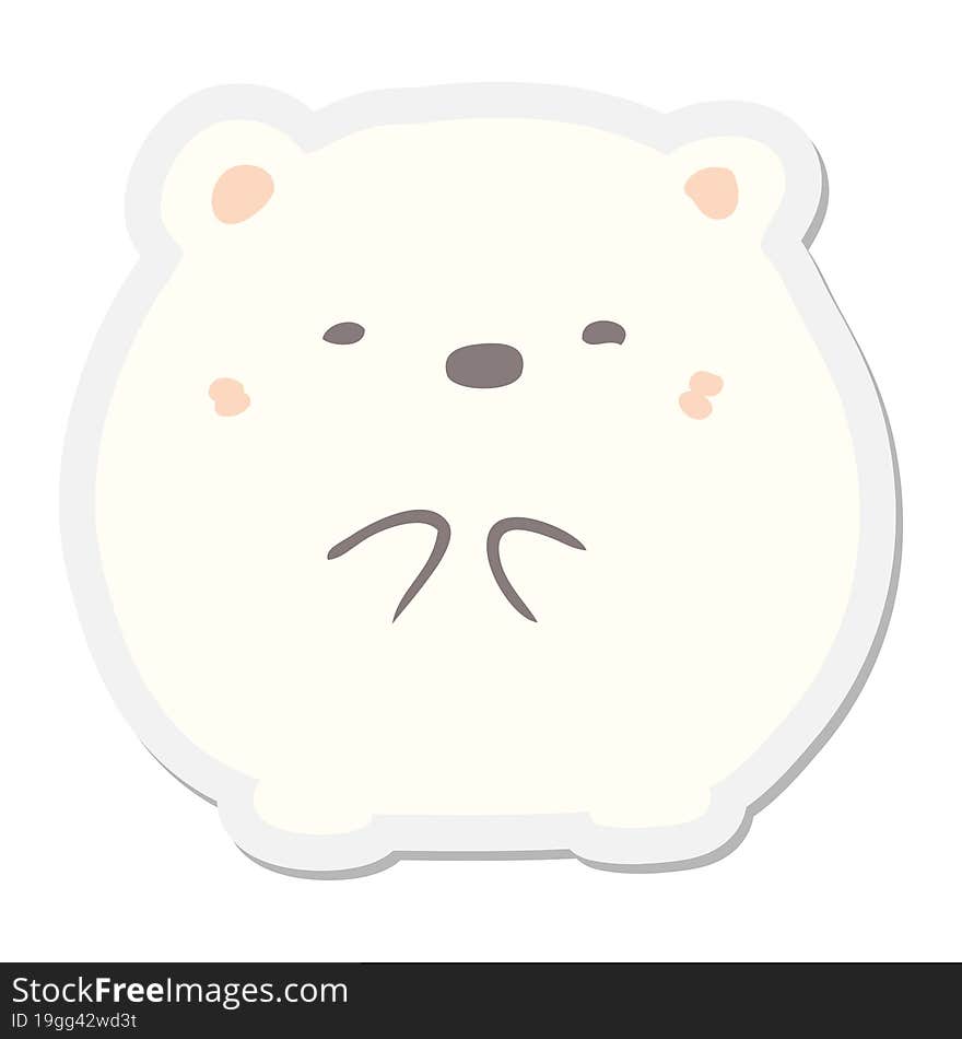 cartoon polar bear sticker