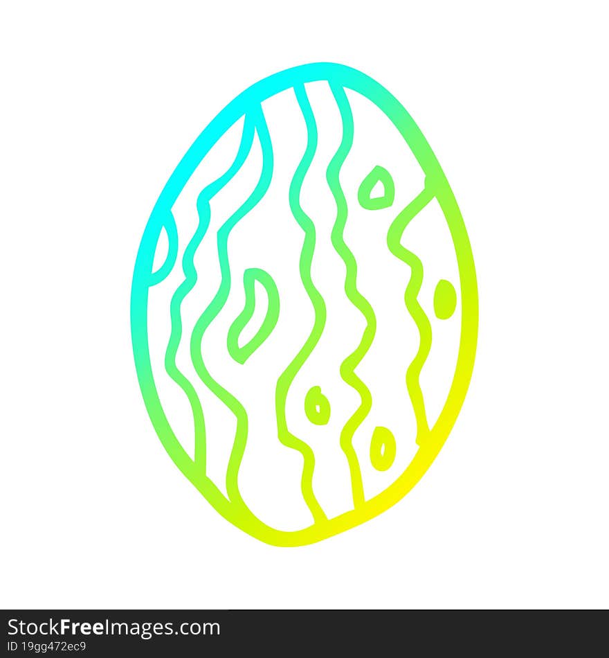 cold gradient line drawing of a cartoon almond nut