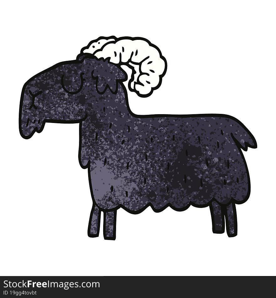 cartoon doodle black goat